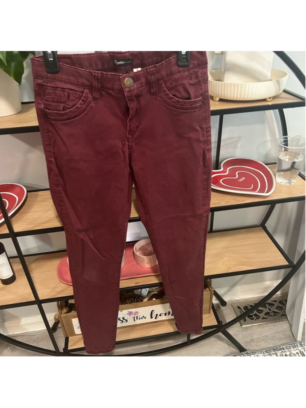 Supplies Women's Burgundy Skinny Jeans